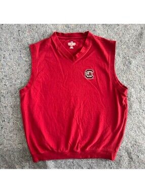 South Carolina Gamecocks L Vest Russell Athletic Team Issue Embroidered Sweater